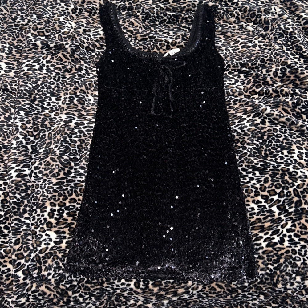 Promesa Black Sequin Mini Dress